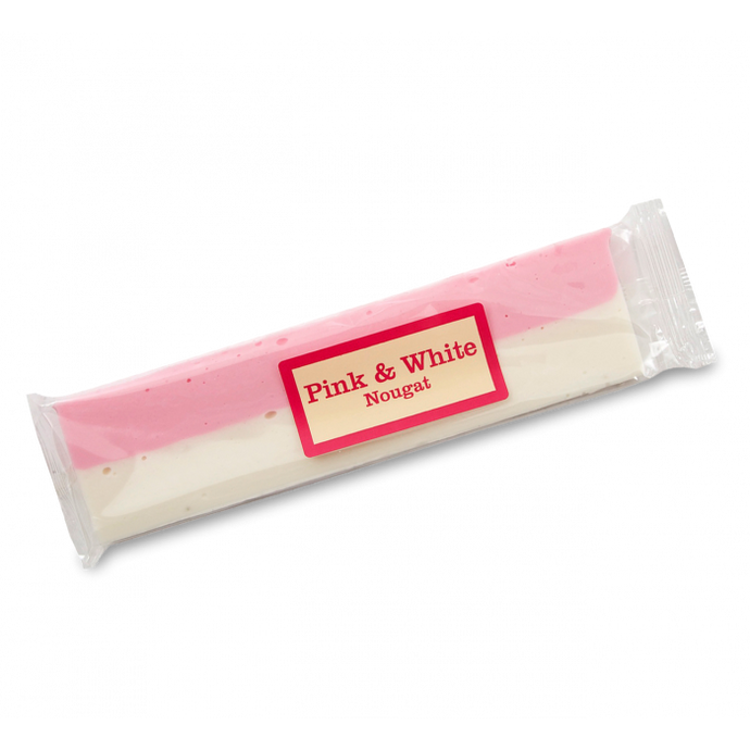 Real Candy Pink & White Nougat Bar 150g - The Bath Sweet Shop
