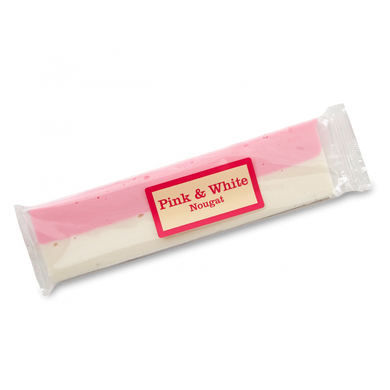 Real Candy Pink & White Nougat Bar 150g - The Bath Sweet Shop
