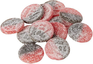 Sour Strawberry Liquorice Disks Bag 200g - The Bath Sweet Shop